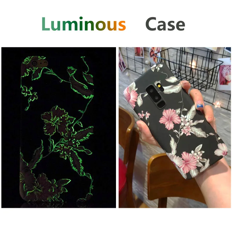 Чехол YAMIZOO Flower Marble для Samsung Galaxy s8 s9 Plus чехол s7 Edge Светящиеся жесткие чехлы