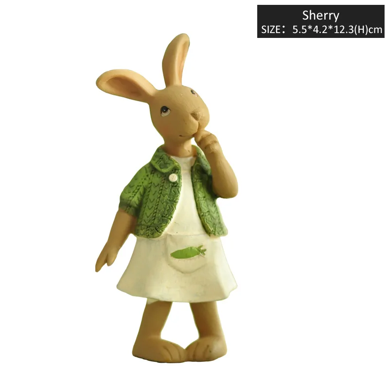 Sherry Миз Home1 часть дома зеленый милый кролик Семья Новогодние товары Друзья Девушки смолы подарок для ребенка кукла микро пейзаж аниме фигурки - Цвет: Sherry