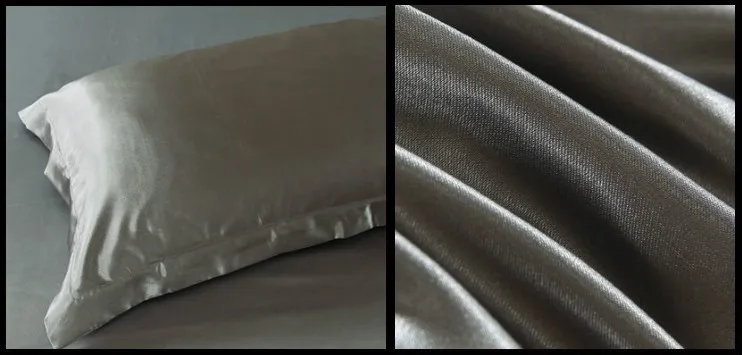 Набор постельного белья из шелка Королевский Комплект серебристо серого цвета