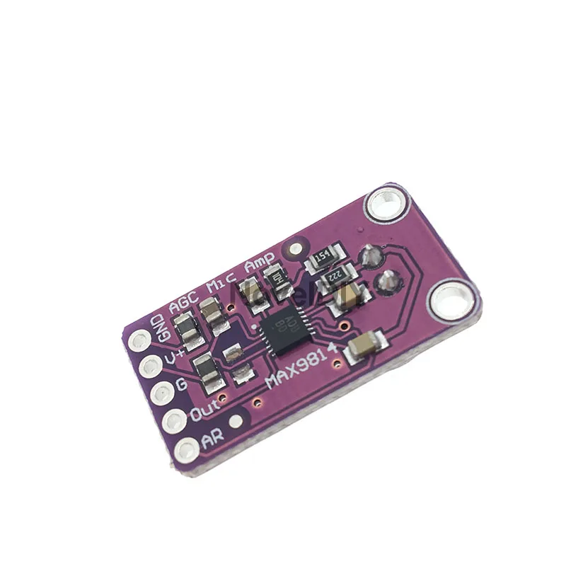 MAX9814 Microphone Amplifier Board Module Auto Gain Max 40dB/50dB/60dB Frequency 20Hz - 20 KHz 2.7V-5.5V With Pins for Arduino |