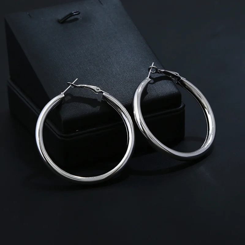 Naizhu 3 пары/набор серебряных сережек-кольце для женщин, гладкие круглые, оптовая продажа ювелирных изделий.