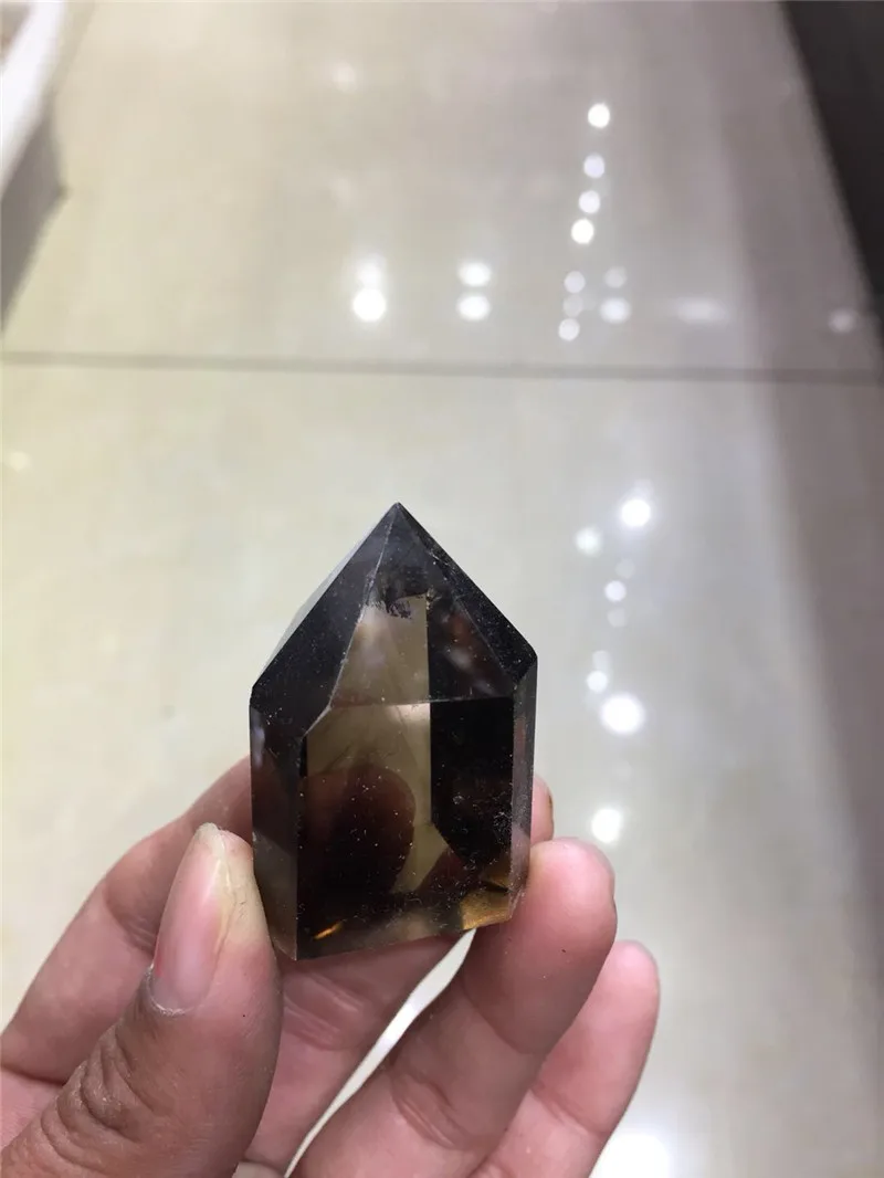 

drop shipping Natural smoky citrine quartz Crystal point meditation reiki healing polished crystal gemstone wand for sell