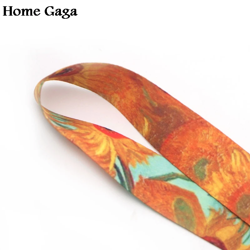 D0260 Homegaga Van Gogh's картины Подсолнух ключ шнурок ID Держатели для телефона ремешки