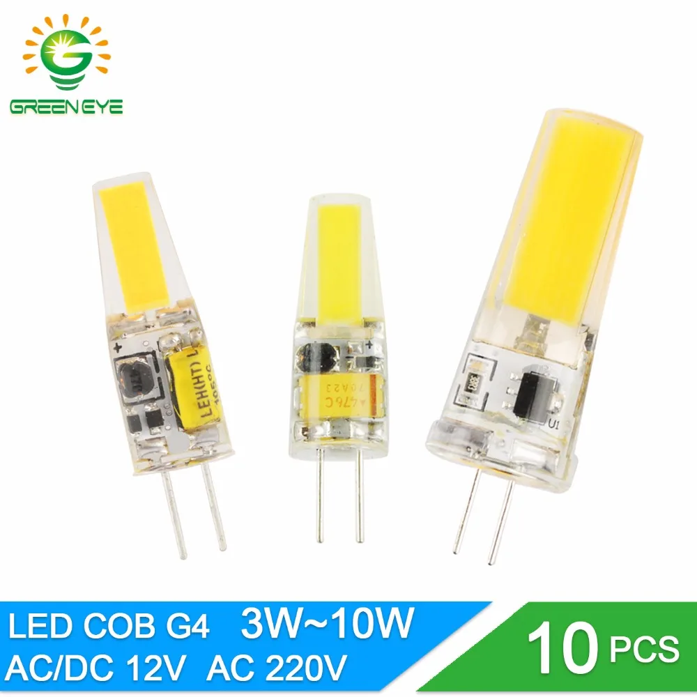 

GreenEye LED G4 G9 Lamp Bulb 3W 6W 10W AC/DC 12V 220V 240V COB SMD LED G4 G9 Dimmable Lamp replace Halogen Spotlight Chandelier
