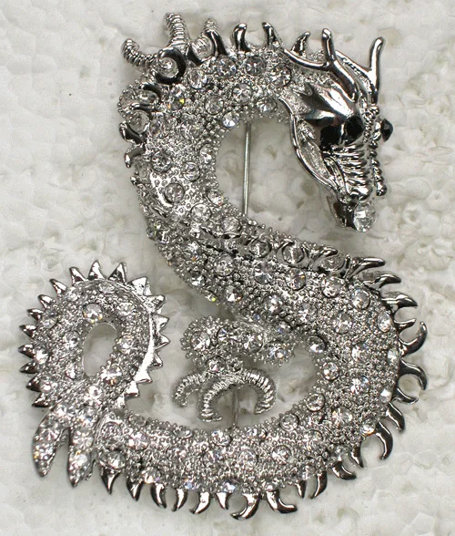 

Clear Rhinestone Dragon Pin brooches C512 A