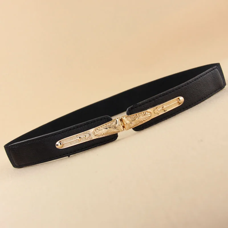 Винтажный эластичный камербанд с металлической пряжкой универсальный тонкий