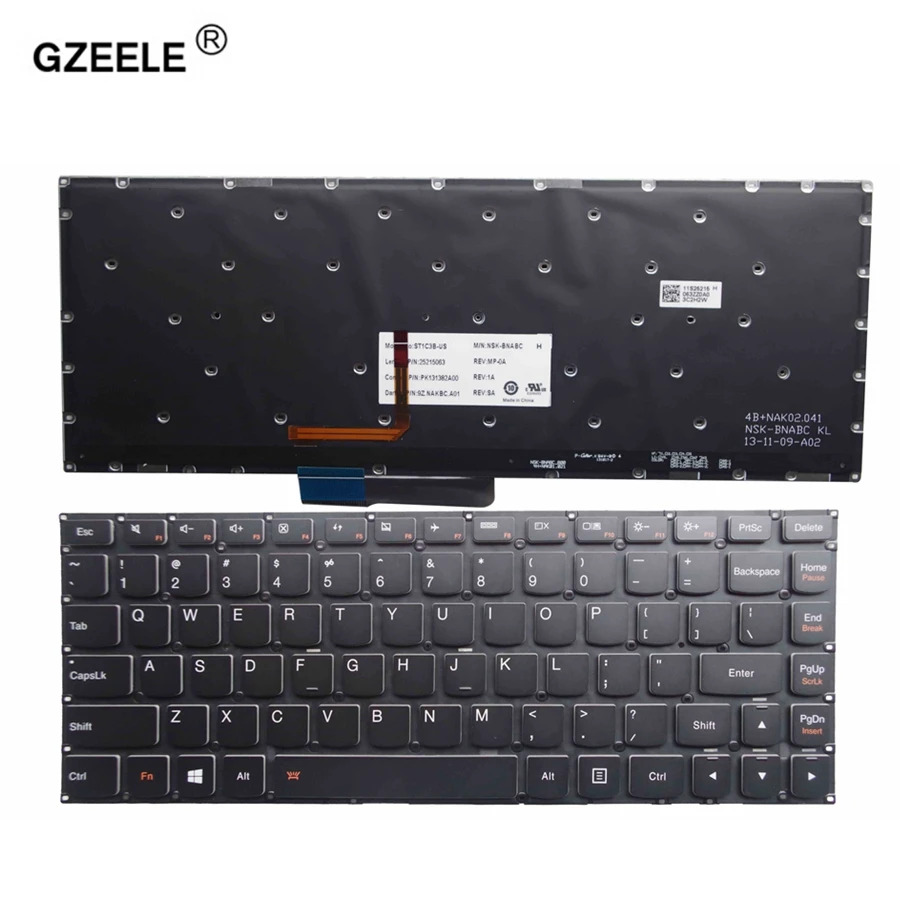 

Английская клавиатура GZEELE для ноутбука Lenovo Ideapad yoga 2 13 14 Yoga2 13 U31-70 U31, английская Кб с подсветкой (не подходит для YOGA 2 Pro)