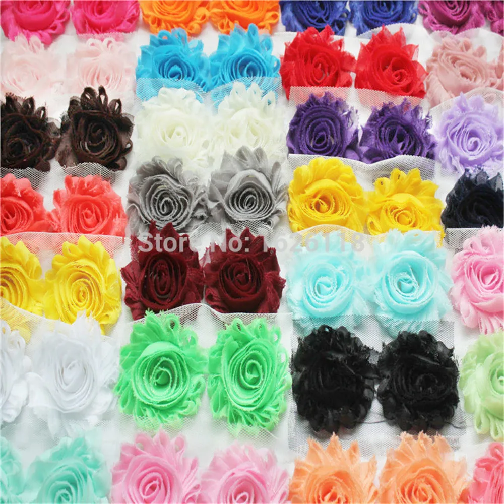 Шикарная потертая шифоновая розетка с цветочным рисунком 60 шт./лот брикет 28