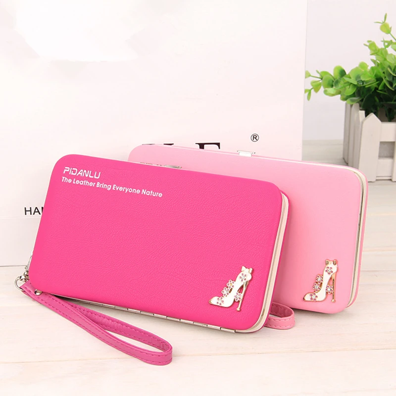 

2020 women's PU leather zipper long wallets female big capacity mutifunction fashion clutch wallet card holder coin purse