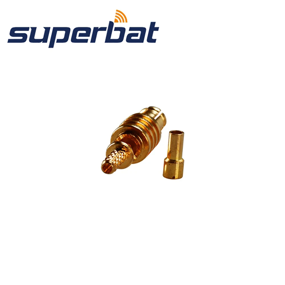 Superbat 10 шт. MCX обжимной штекер RF коаксиальный разъем для кабеля 1 13 мм с золотым