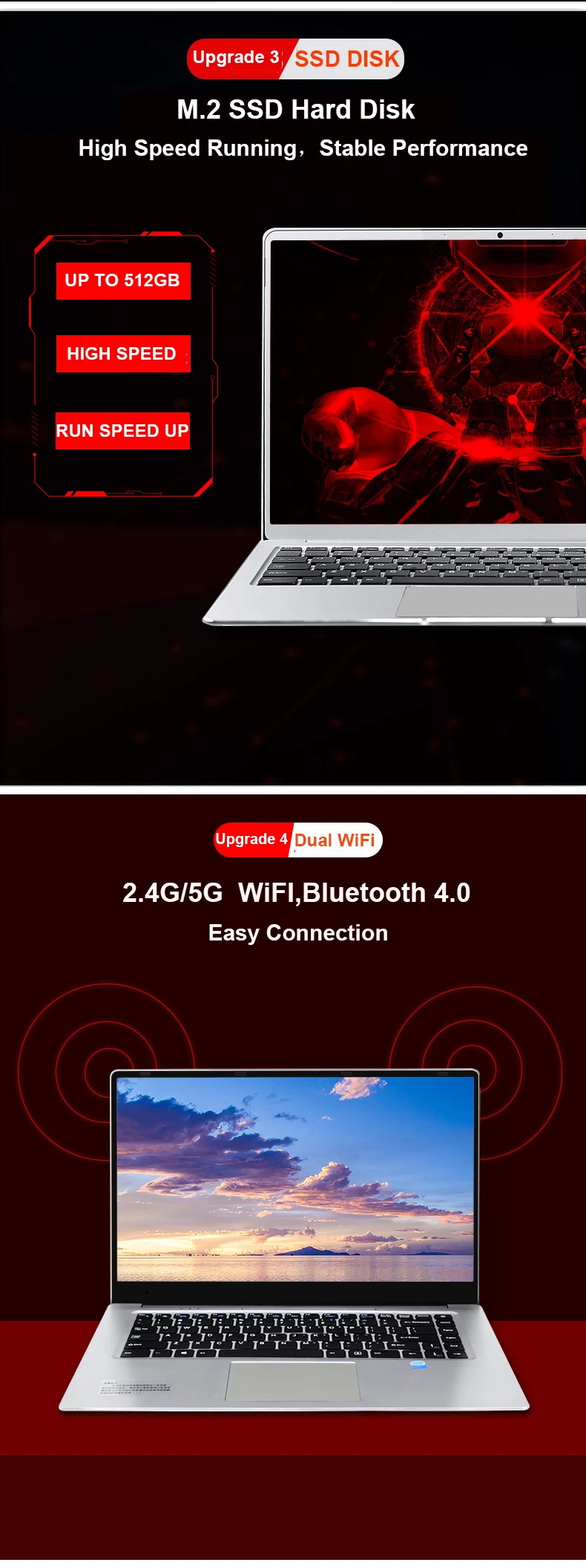 BINYEAE ноутбук 15,6 дюймов 6 ГБ ОЗУ 128 ГБ 256 ГБ 512 ГБ SSD ультрабук Игровые ноутбуки Intel N3450 Win10 ips экран ноутбук