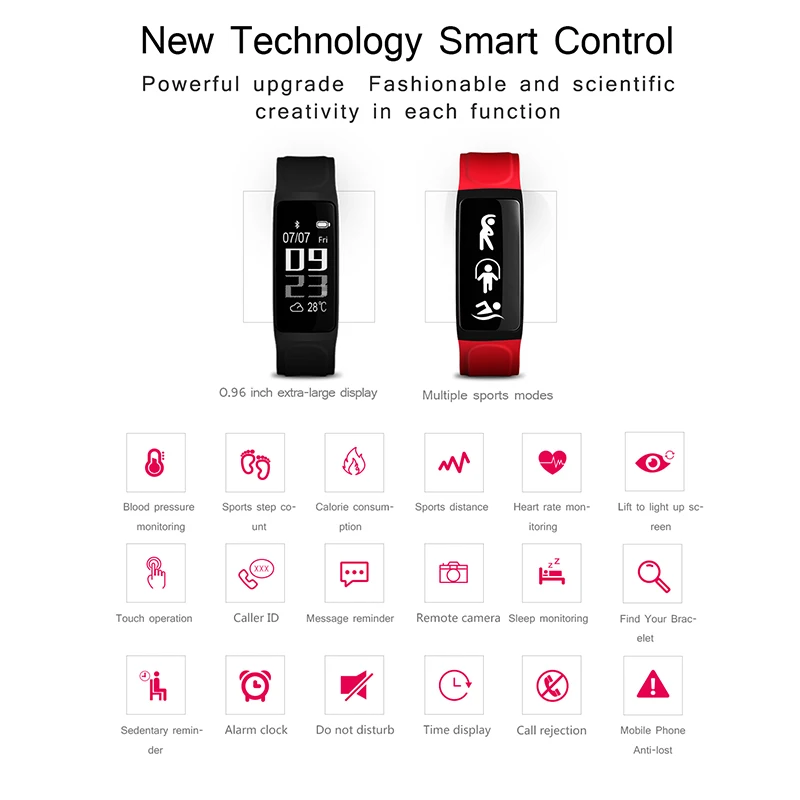Новый смарт-браслет C7S сердечного ритма трекер сна счетчик шагов Bluetooth IP68