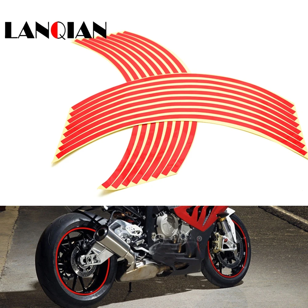 

For SUZUKI GSX750 GSX1000 GSX1250 GSX1400 GSX650F GSXR motorcycle wheel sticker Colorful motor stickers Reflective Rim Strip