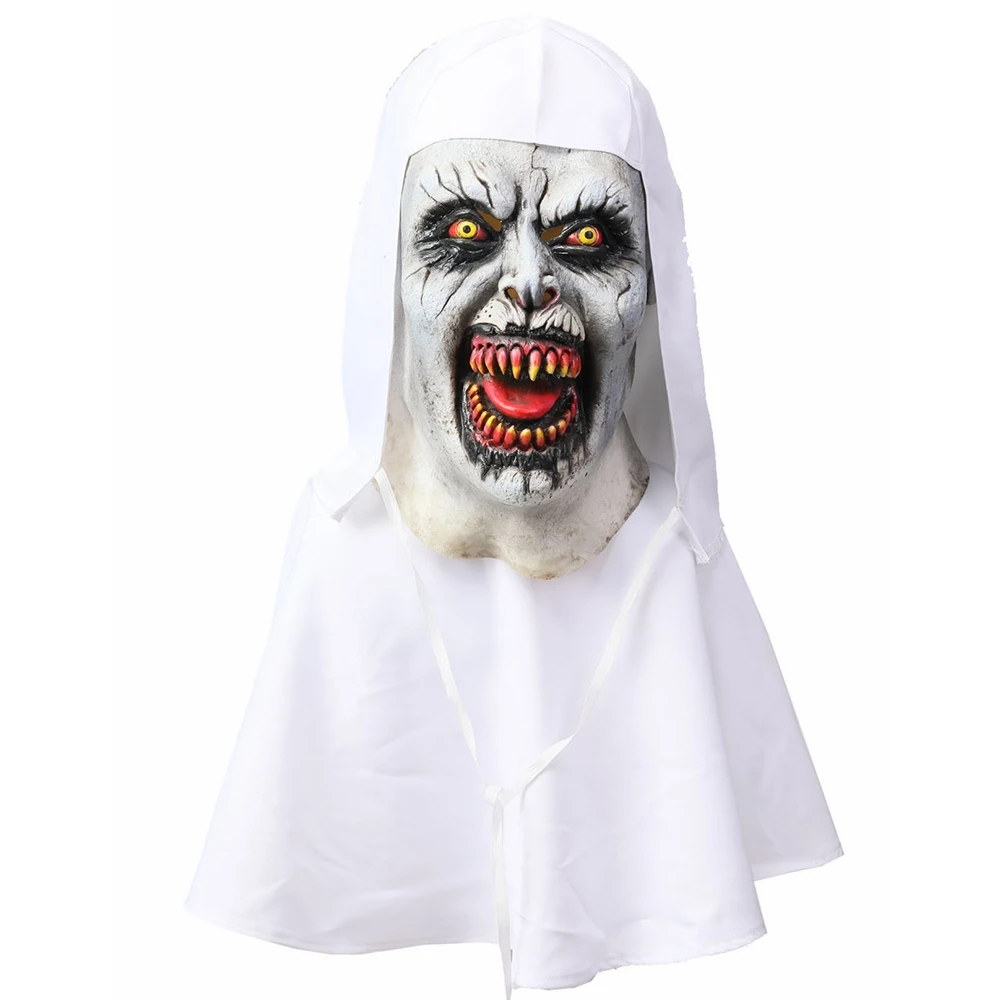 XCOSER монахини Косплэй Valak белого цвета для наращивания на всю голову маскарадные