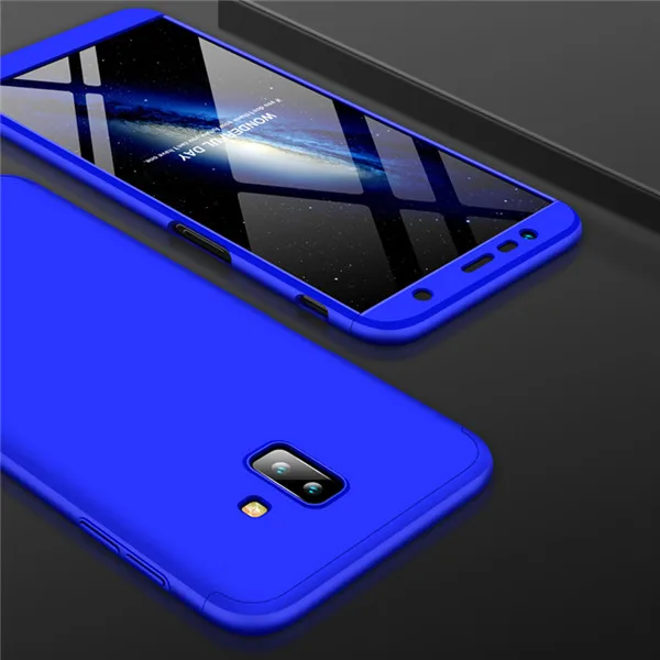 Для samsung Galaxy J6 Plus чехол для J6 Prime 360 полная защита+ ультра тонкий защитный чехол для телефона J610F SM-J610F J610 Coque - Цвет: Синий