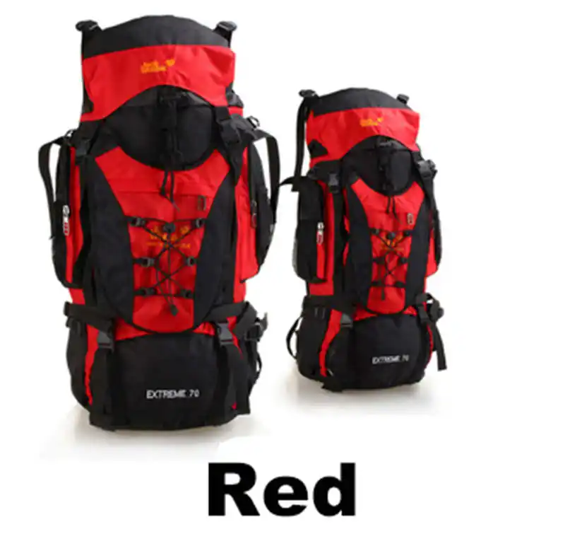 Red 70L Водонепроницаемая нейлоновая тактическая посылка, рюкзак для путешествий и пеших прогулок, супер большая вместительность, многофункциональная сумка для альпинизма на открытом воздухе - Цвет: Red