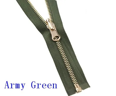 army green Высокое качество 70 см металлическая молния открытый конец двусторонний слайдер тянуть молнии портной DIY Пальто Аксессуары для шитья одежды D670 - Цвет: army green