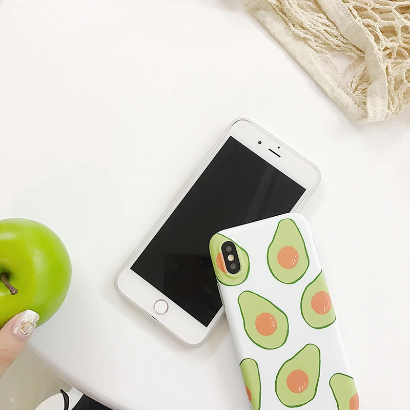 YKUPUP Cute Fruit Avocado Case for iphone 7 6 s 6s 8 Plus Soft Silicone Back Cover For X Coque Moblie Phone Cases &amp Bags |