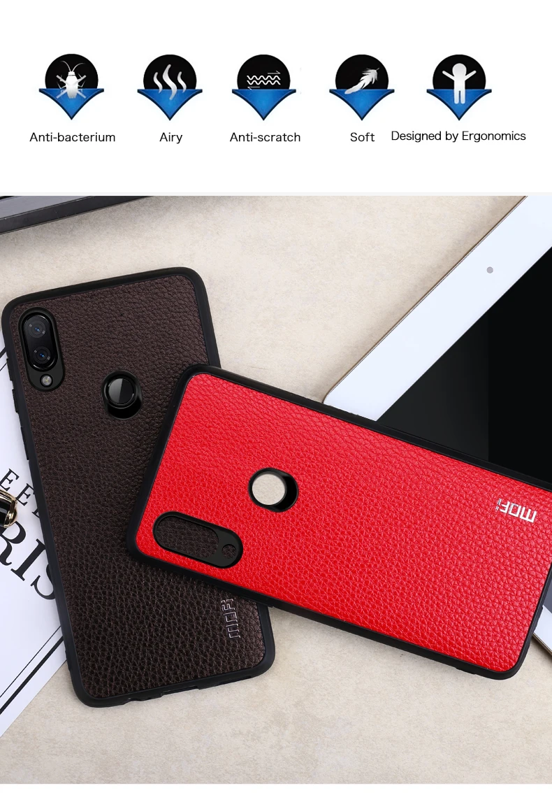 Для Xiaomi Redmi Note 7 Pro чехол Mofi для Xiaomi Redmi Note 7 Чехол кожаный задняя крышка бизнес Redmi 7 чехол Примечание 7 Pro крышка