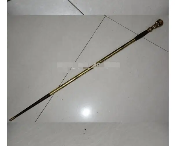 Китайская трость Деда Мороза из чистой меди латунная для прогулок Lobular red sandalwood