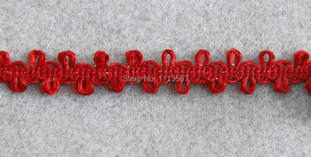 30 ярдов крафт красная с золотой нитью отделка плетеная украшенная кружевная