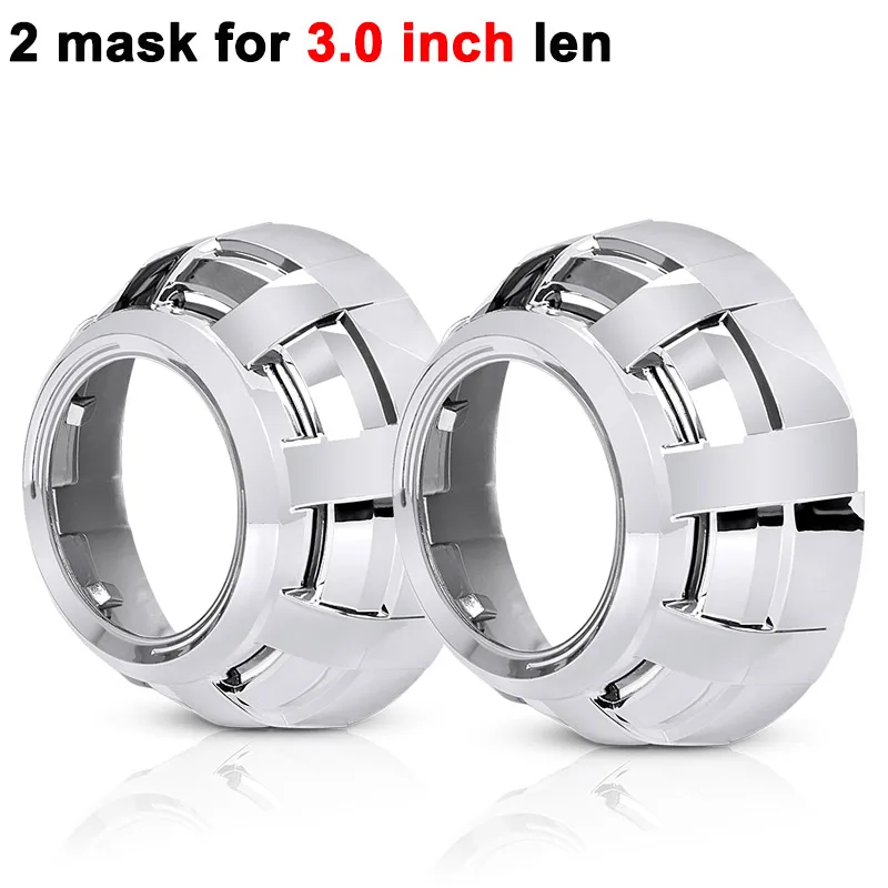 2 mask for 3in len 3,0 дюймов проектор Объектив Маска Легкая установка проектор Объектив кожух для Q5 Hella 5 Bi-xenon hid Len LHD RHD фары для автомобиля стиль - Цвет: 2 mask for 3in len