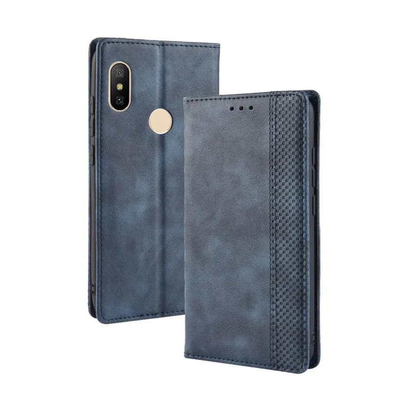Тонкий кожаный флип-чехол в стиле ретро для Xiaomi Redmi Note 6 pro чехол-бумажник с