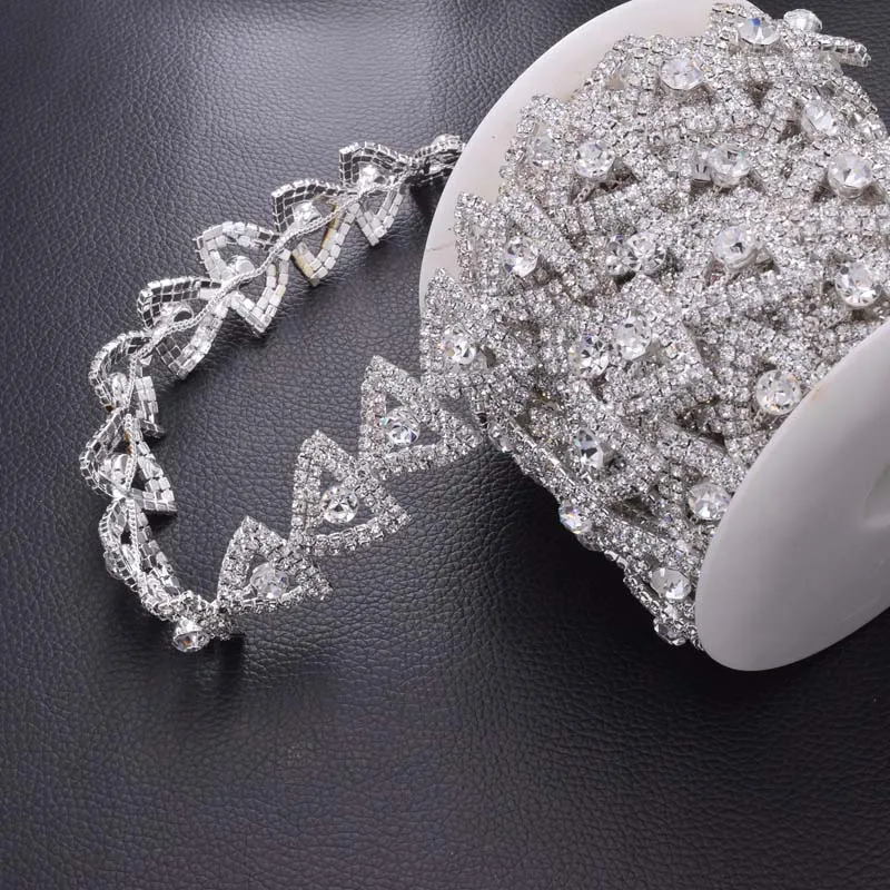 Сделай сам 5 ярдов кристалл стразы трикотаж свадебная аппликация для свадебного