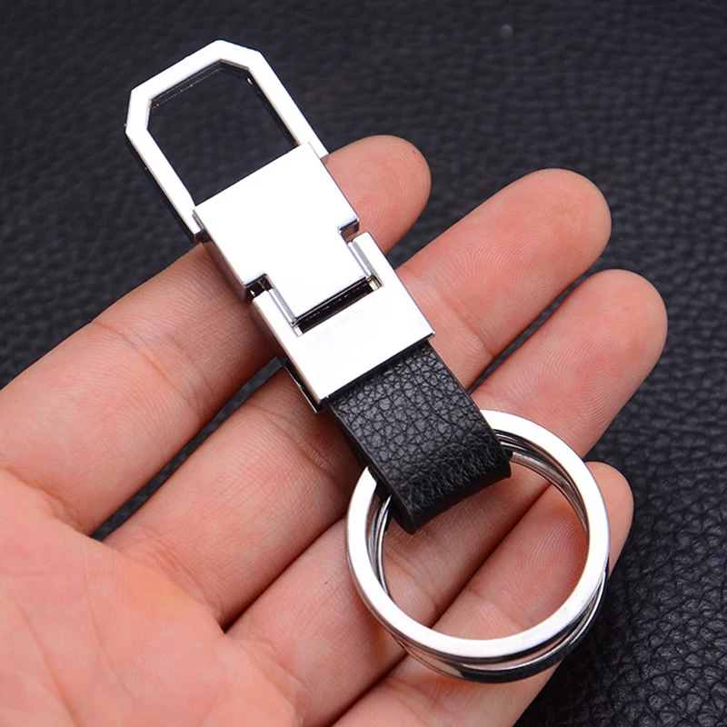

BISI GORO genuine leather metallic women men Keys holder Creative key two ring keychain 2021 fashion trinket car chaveiro couro