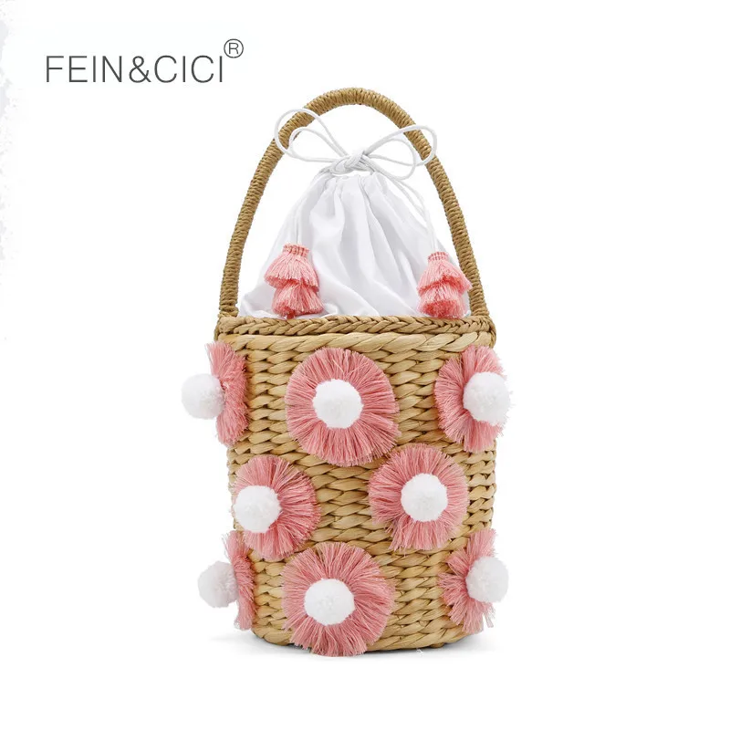 Пляжная сумка соломенная сумка-мешок летние сумки с кисточками женская новинка