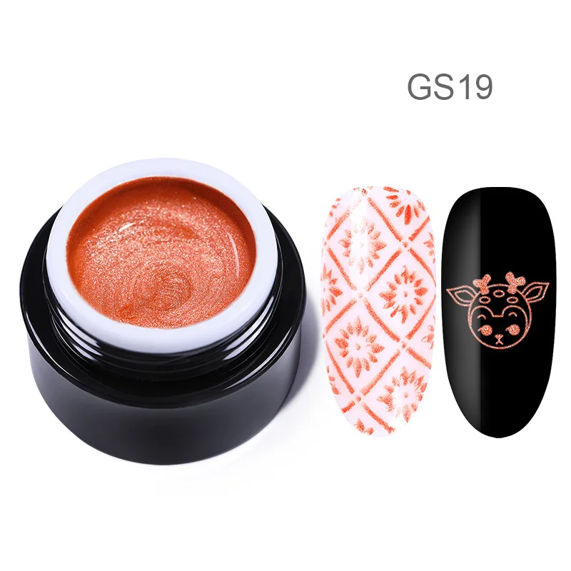 GS29 Гель-лак для ногтей BORN PRETTY, 8 мл, неоновый флуоресцентный лак для тиснения ногтей, цветной лак для тиснения ногтей - Цвет: GS29