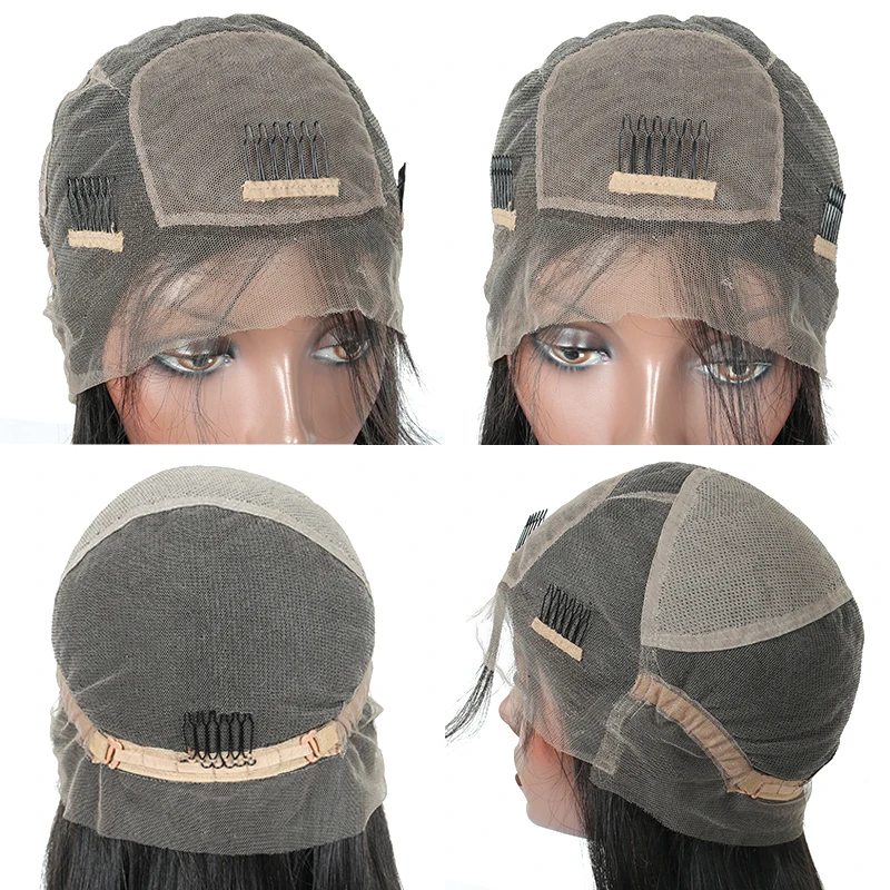 Шелковые парики на основе полного кружева из человеческих волос в естественно прямом бразильском стиле Реми, предварительно выдернутые с детским Венвее.