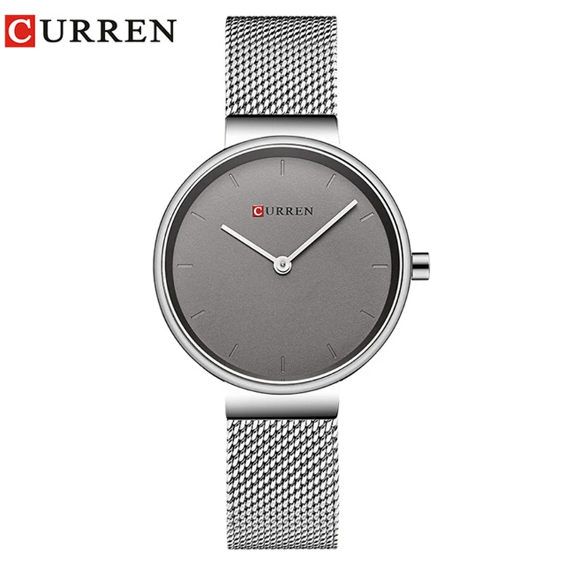 Gray Gray CURREN, женские часы, люксовый бренд, с сетчатым ремешком, женские кварцевые часы,, спортивные, Relogio Feminino Montre Femme, наручные часы - Цвет: Gray Gray