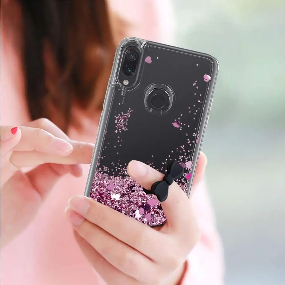 New Bling Glitter Liquid Case For Redmi Note 6 Silicone Coque Xiaomi Pro Dynamic Qicksand Star Love Back Cover |