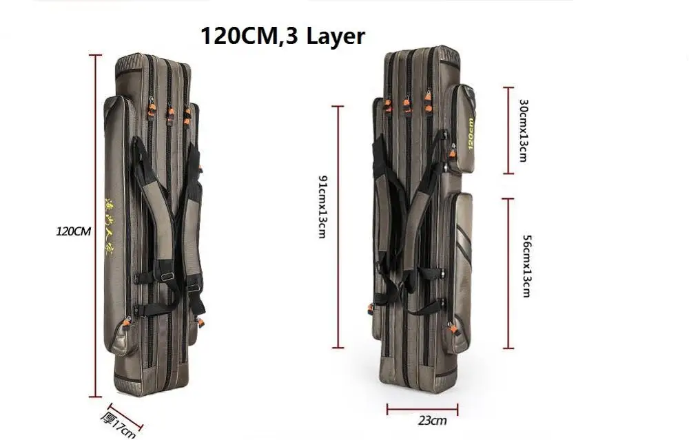 Сумка для рыболовных снастей 2019 3 слоя водонепроницаемая 120 см с леской 100 м | Спорт