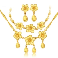 wedding accessories yellow gold filled engagement womens necklacebraceletearrings set