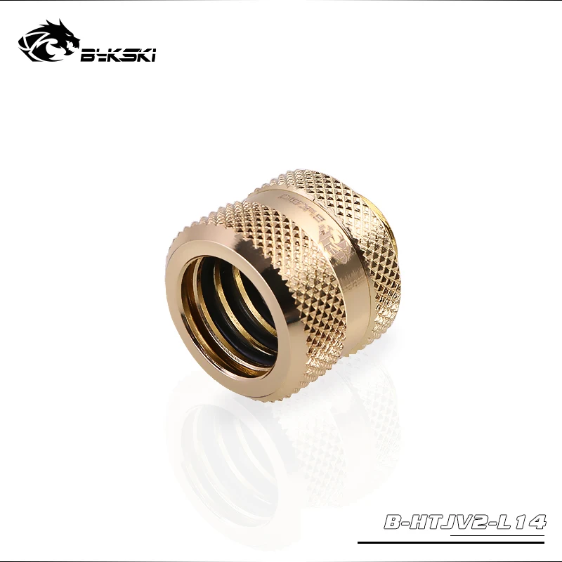 gold BYKSKI фитинг для жесткой трубки OD14mm ручной компрессионный медный фитинг G1/4 'использовать для PMMA/PETG жесткости трубки - Цвет: gold