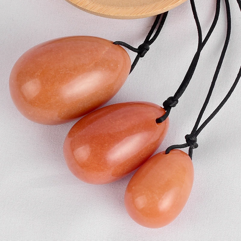 

Yoni Eggs Jade Massager Natural Red Aventurine Stone for Kegel Exercise Pelvic Floor Vaginal Muscle Tighten Massage Ben Wa Balls