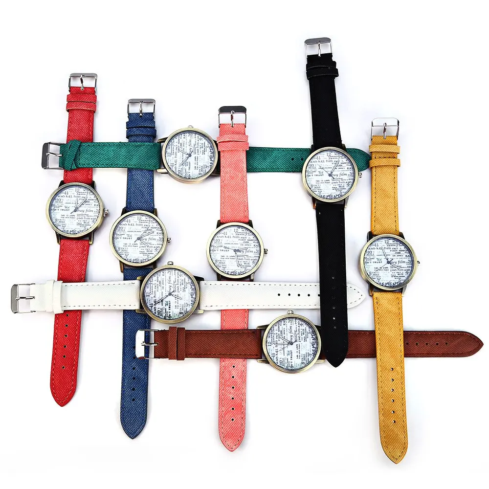 Мужчины женщины кварцевые часы жан ткань холст|fabric|watch display cases menwatch screwdriver |