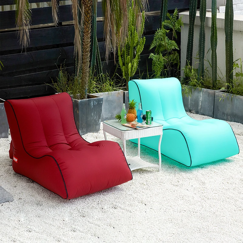 Пляжный надувной диван кресло beanbags портативный одиночный влагостойкий ленивый диван-кровать открытый воздушный мешок фасоли садовый коврик