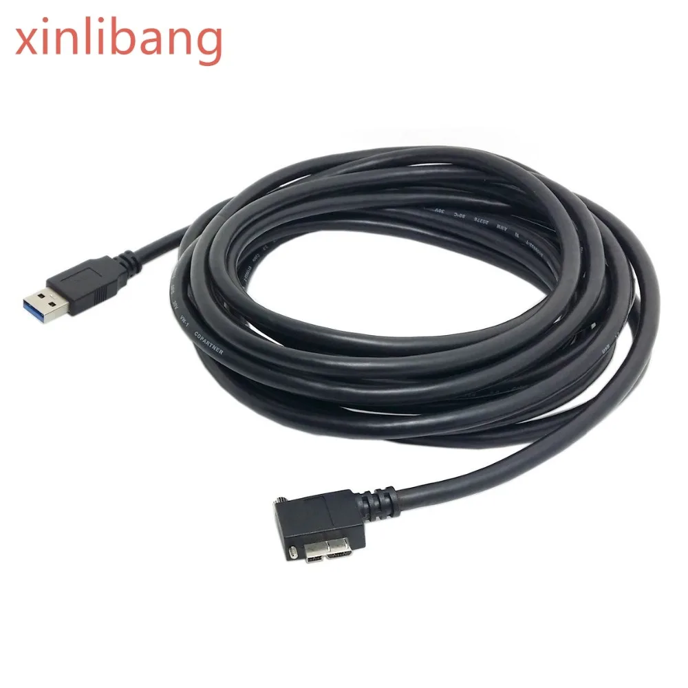 

USB 3.0 A Male to Micro B Left Angled 90 Degree Cable with Locking Screws for Nikon D800 D800E D810 5m