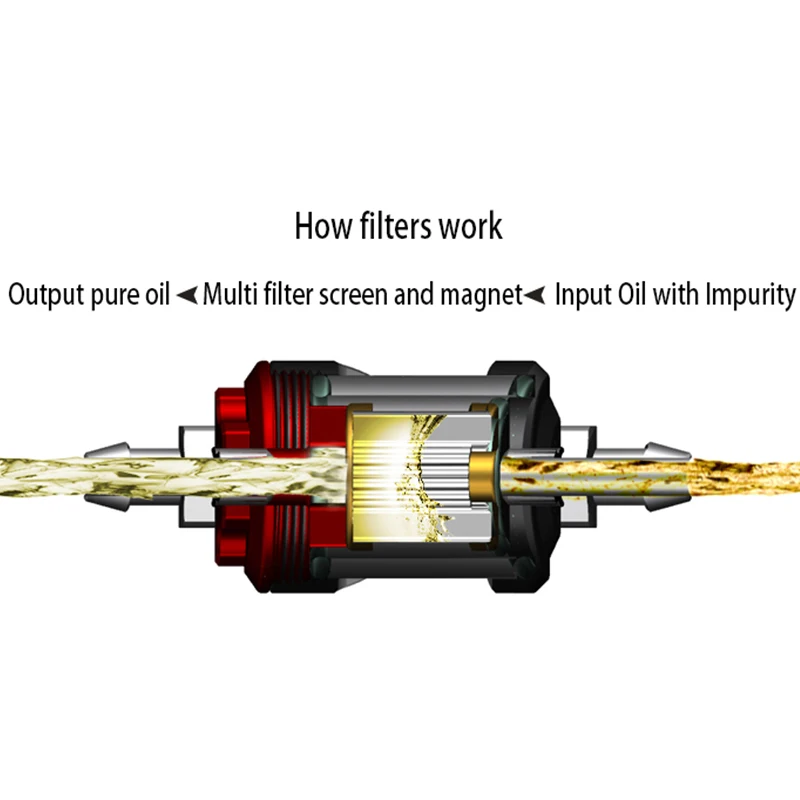 Xijia Motorcycle Gas Filter Oil Filt Universal Fuel Cleaner Magnet Stainless Steel Copper Scooter Dirt Bike | Автомобили и