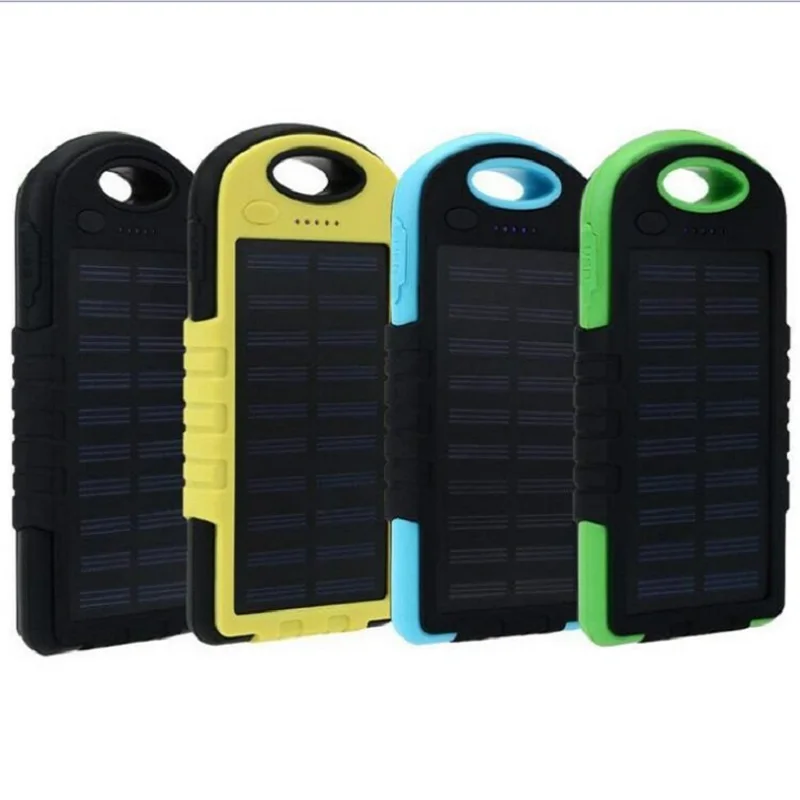Водонепроницаемый солнечный банк силы 5000 mAh портативное зарядное устройство путешествия энтернал батарея чехол банк силы для батареи сотового телефона