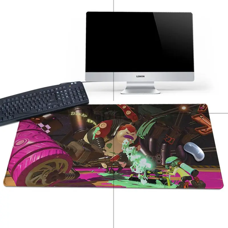 Lock Edge 30x80cm MaiYaCa Печатный Splatoon 2 клавиатуры резиновый коврик игровой коврик для мыши Настольный резиновый коврик и гладкий Стильный коврик для мыши 30X80 30X90 см - Цвет: Lock Edge 30x80cm