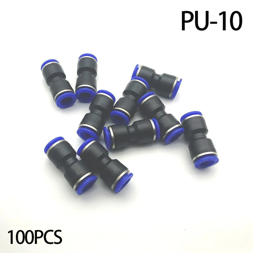 100pcs/lot One touch push pipe fittings PU-10 pneumatic joint drives quick connector. | Обустройство дома