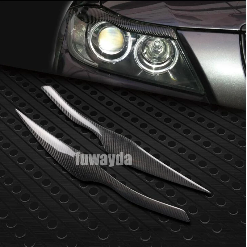 

FUWAYDA E90 rear Carbon Fiber car Headlight Eyebrows cover trim sticker for BMW 3 series E90 320i 323i 325i 330i 335i