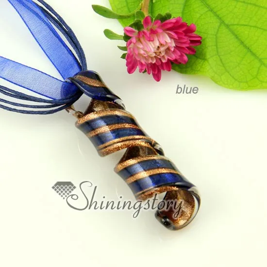 

twist Glitter Italian venetian lampwork blown murano glass pendants for necklaces jewelry cheap ladies jewellery