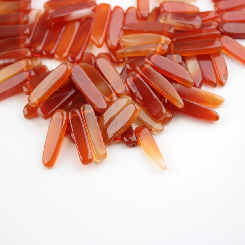 

Smooth Orange Agates Stone Long Slice Slab Beads,Top Drilled Full Strand Jewelry Findings Making