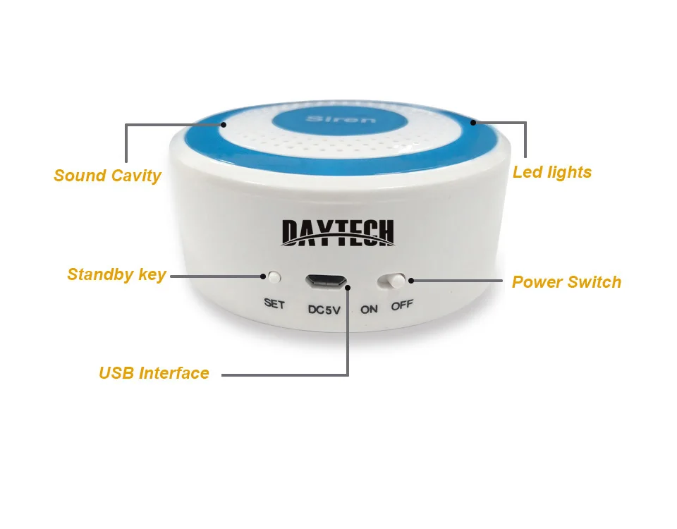 DAYTECH 433 МГц Беспроводная сирена сигнализация датчик для WiFi GSM охранная сигнализация система Стробоскопическая сирена 100 дБ звук мигающий свет
