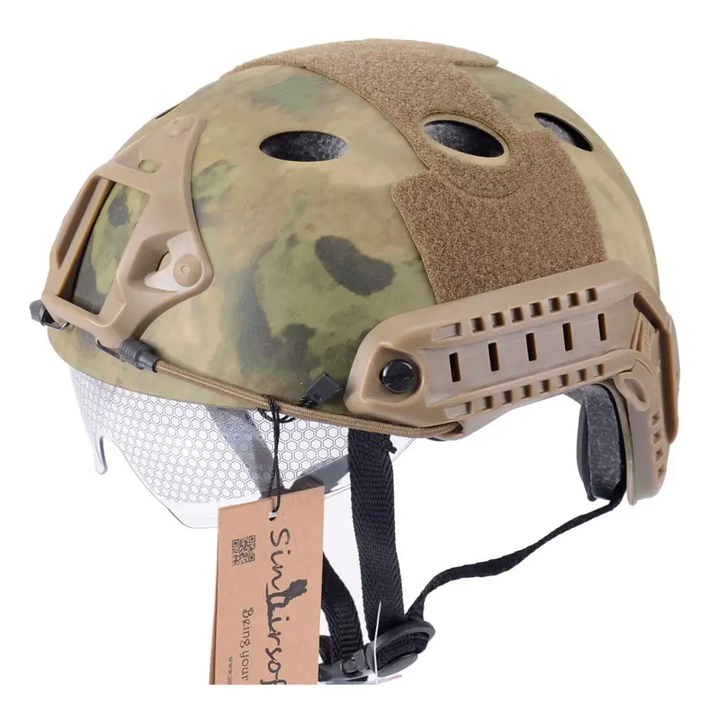 AT FG SINAIRSOFT военный страйкбол защитный Быстрый Шлем с защитными Goggle PJ Тип шлем прыжок Тактический шлем страйкбол - Цвет: AT FG